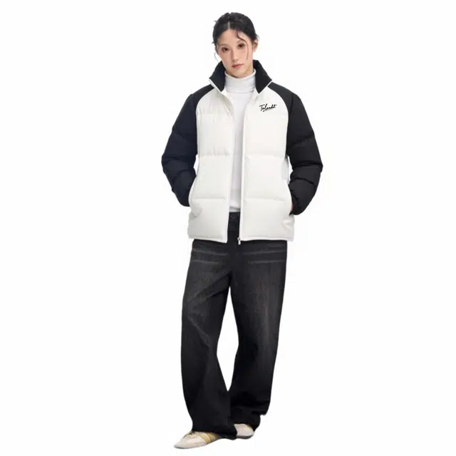 图兰朵 美式高街百搭潮流字母印花休闲运动宽松外穿舒适加厚保暖无袖坎肩立领外套棉服 男女同款