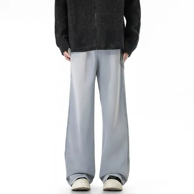 图兰朵 美式直筒宽松休闲时尚长裤百搭舒适牛仔裤 男女同款