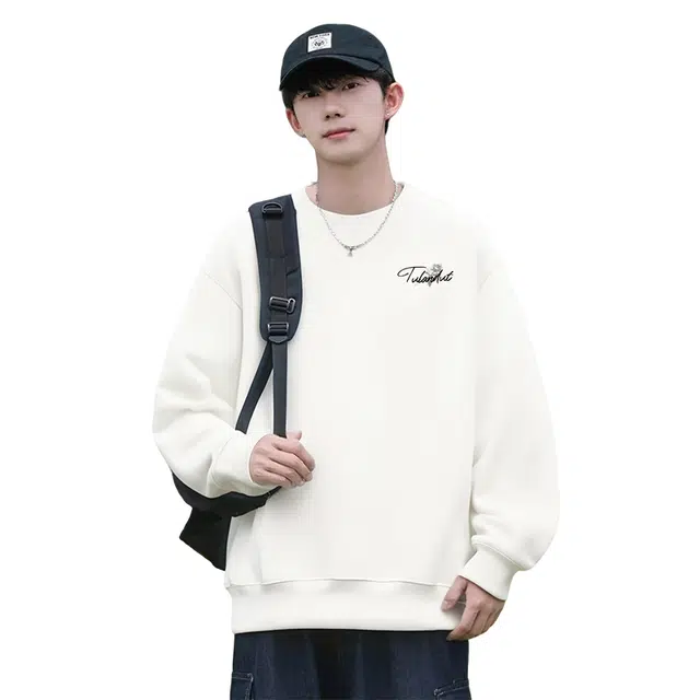 图兰朵 美式休闲潮牌印花街头舒适圆领百搭长袖套头情侣款宽松时尚卫衣 男女同款