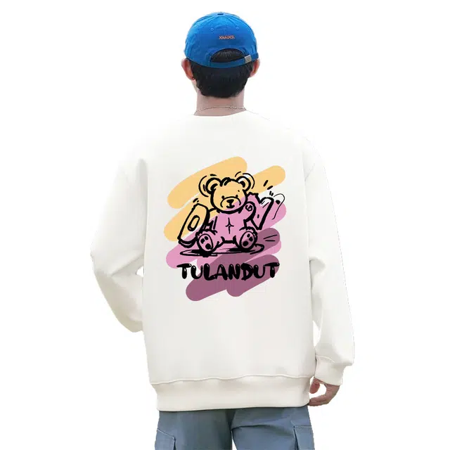 图兰朵 美式高街长袖圆领套头舒适时尚印花休闲百搭宽松卫衣 男女同款