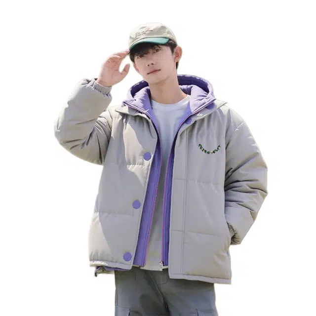 图兰朵 美式复古花束字母印花连帽秋冬款潮牌百搭时尚舒适宽松保暖假两件加厚外套棉服 男女同款