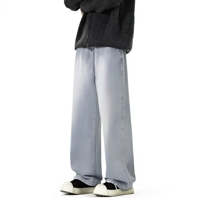 图兰朵 美式直筒宽松休闲时尚长裤百搭舒适牛仔裤 男女同款