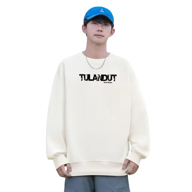 图兰朵 美式时尚百搭印花长袖套头休闲圆领高街舒适宽松卫衣 男女同款