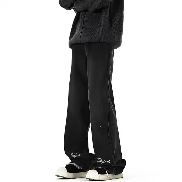 图兰朵 美式百搭宽松时尚直筒休闲长裤牛仔裤 男女同款