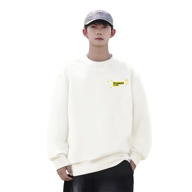 图兰朵 美式百搭长袖舒适休闲时尚街头印花圆领宽松套头卫衣 男女同款