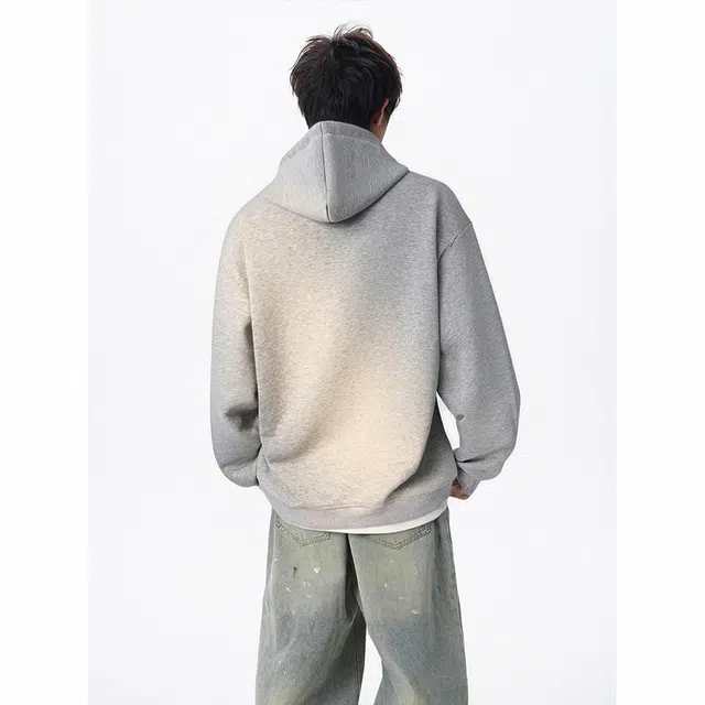 图兰朵 美式潮牌趣味字母印花宽松休闲百搭连帽外套通勤纯色基础款舒适亲肤情侣开衫卫衣 男女同款