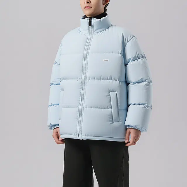 图兰朵 日系复古高街加厚面包服基础款纯色立领长袖斜插口袋个性贴布设计蓬松柔软亲肤活力保暖御寒青春时尚小众氛围感羽绒服 男女同款