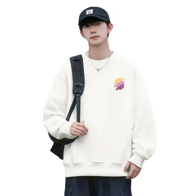 图兰朵 美式高街长袖圆领套头舒适时尚印花休闲百搭宽松卫衣 男女同款