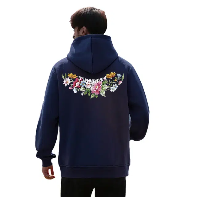 图兰朵 美式复古简约高街百搭花卉宽松休闲舒适连帽运动风时尚重磅潮流卫衣 男女同款