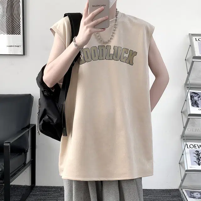 沐诚阳译 美式潮流复古无袖百搭服饰背心 男女同款