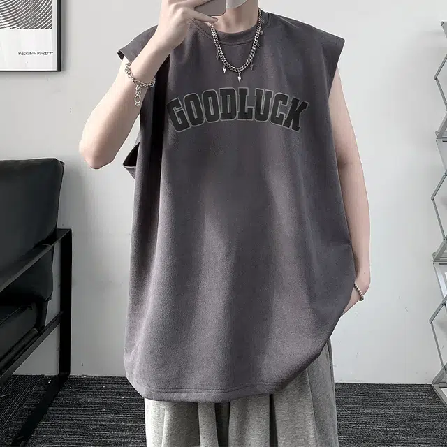 沐诚阳译 美式潮流复古无袖百搭服饰背心 男女同款