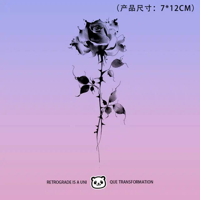轻迎  草本果汁贴玫瑰花鲜花纹身半永久花朵花臂手臂防水持久纹身贴纸