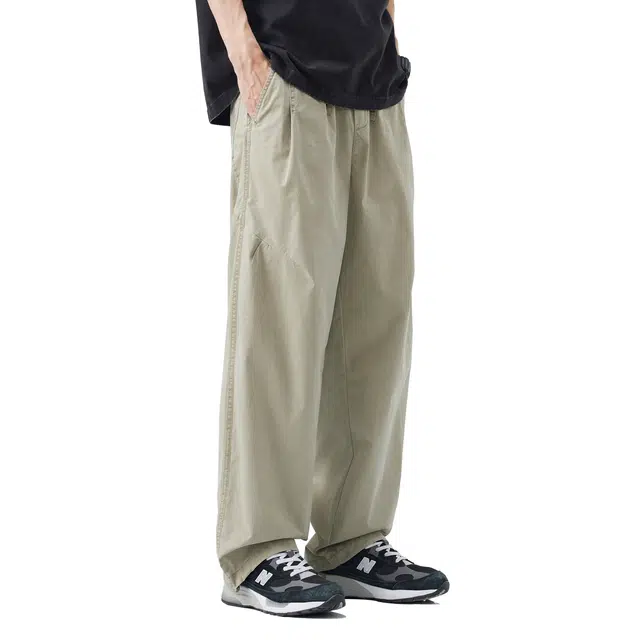 帝狼牛 潮牌百搭美式简约山系户外复古宽松直筒休闲裤 男女同款