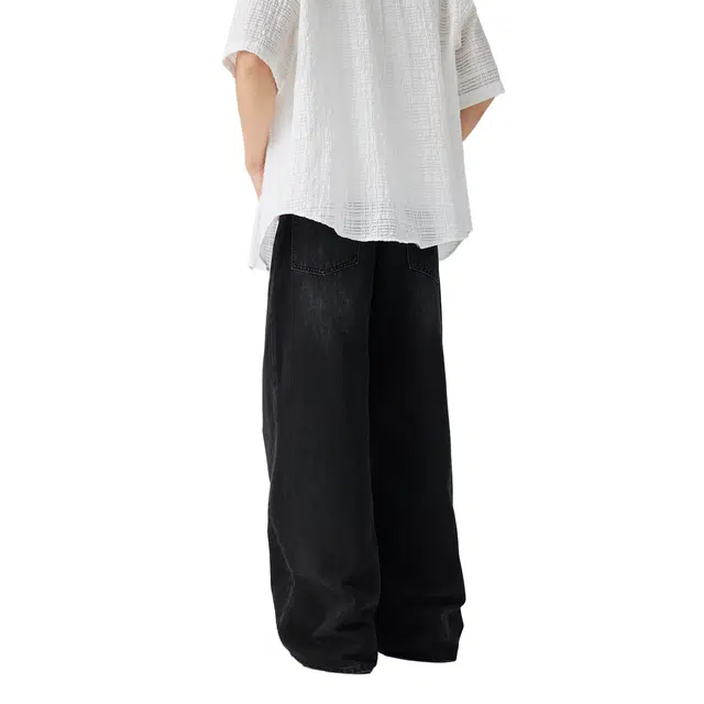 帝狼牛 美式高街潮流宽松直筒百搭时尚复古水洗舒适牛仔裤 男女同款