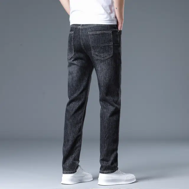 帝狼牛 美式长裤修身直筒弹力休闲水洗百搭牛仔裤 男女同款