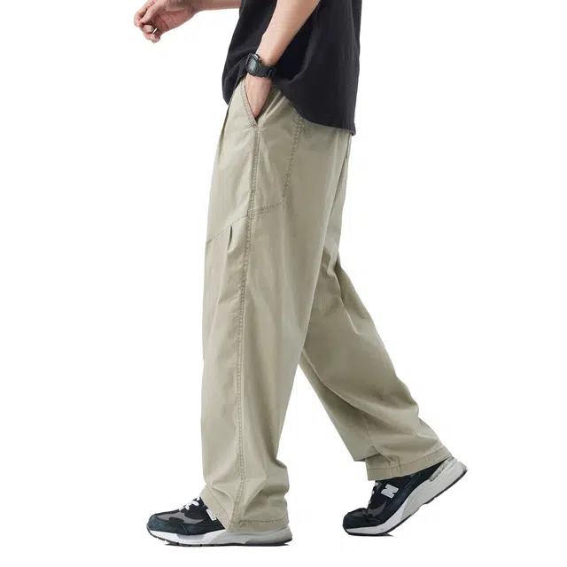 帝狼牛 潮牌百搭美式简约山系户外复古宽松直筒休闲裤 男女同款