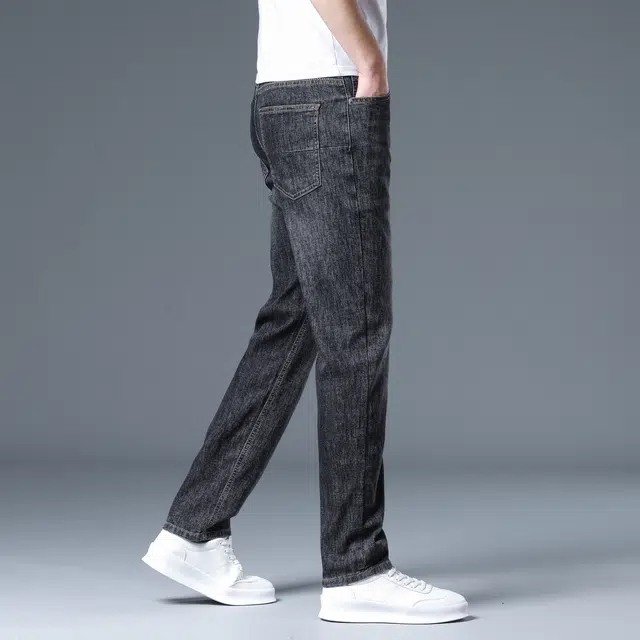 帝狼牛 美式长裤修身直筒弹力休闲水洗百搭牛仔裤 男女同款