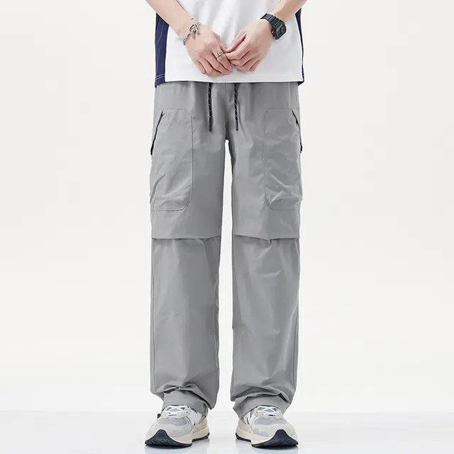 帝狼牛 简约纯色百搭宽松直筒时尚休闲裤 男女同款