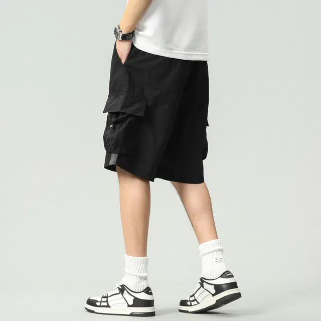 帝狼牛 山系美式速干宽松五分休闲沙滩工装短裤 男女同款