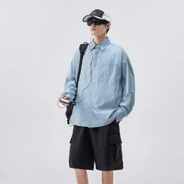 帝狼牛 山系户外翻领宽松舒适落肩防晒服 男女同款