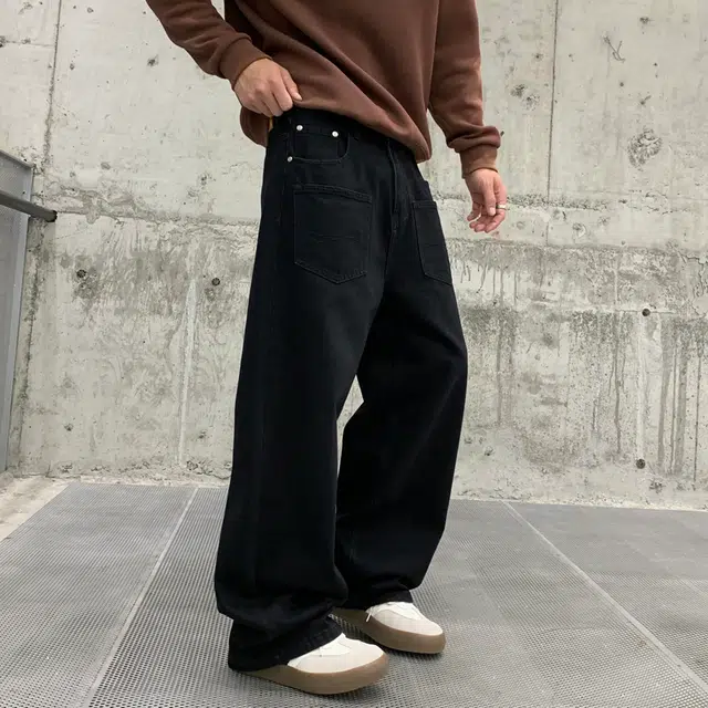 帝狼牛 美式潮流多口袋设计宽松直筒百搭舒适阔腿休闲牛仔裤 男女同款