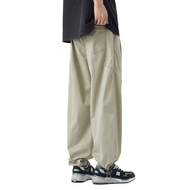 帝狼牛 潮牌百搭美式简约山系户外复古宽松直筒休闲裤 男女同款