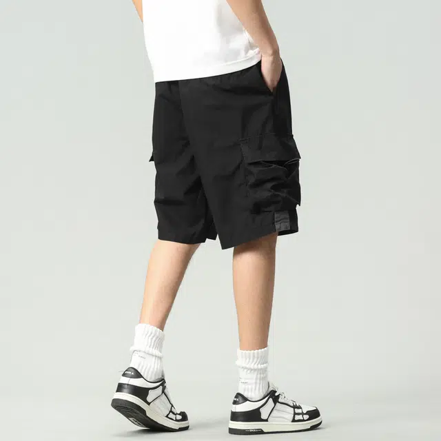 帝狼牛 山系美式速干宽松五分休闲沙滩工装短裤 男女同款