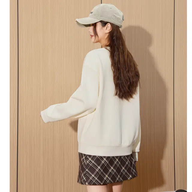 棉基因 潮流中性男友风长袖宽松复古休闲柔软舒适基础个性百搭高品质棉质卫衣 女款