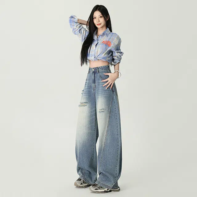 新世家族 气质百搭时尚休闲宽松牛仔裤 女款