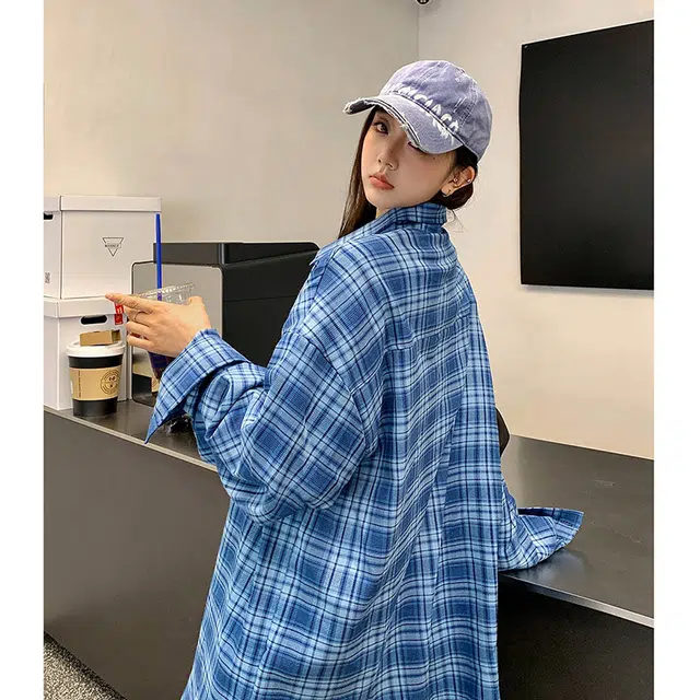 新世家族 格子设计百搭外套长袖衬衫 女款