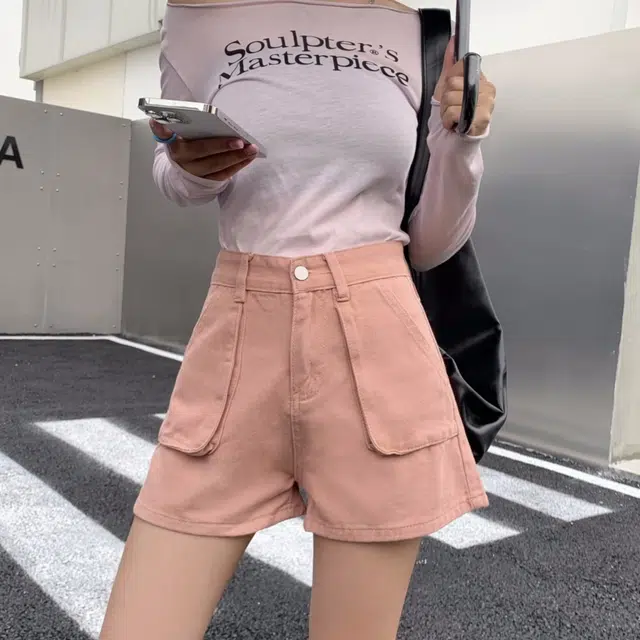 新世家族 休闲工装裤时尚高腰显瘦热裤百搭舒适牛仔短裤 女款