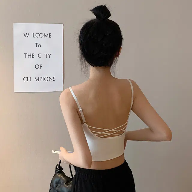 新世家族 小吊带内搭外穿内衣交叉抹胸美背文胸上衣背心 女款