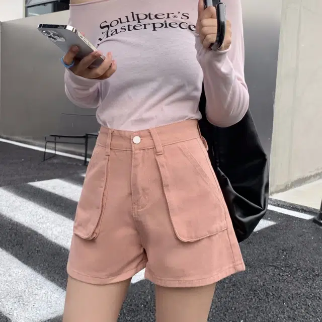 新世家族 休闲工装裤时尚高腰显瘦热裤百搭舒适牛仔短裤 女款