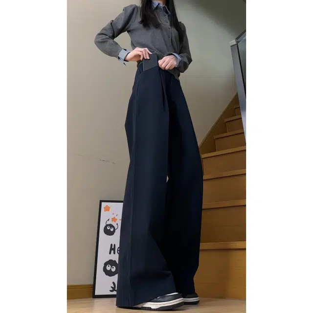 新世家族 美式纯色高街阔腿裤慵懒垂感显瘦百搭简约舒适时尚户外休闲裤 女款