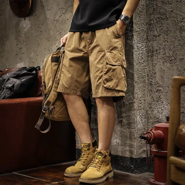 路杰邦 美式薄款舒适运动山系户外通勤战术猎装休闲五分裤夏季工装短裤 男款