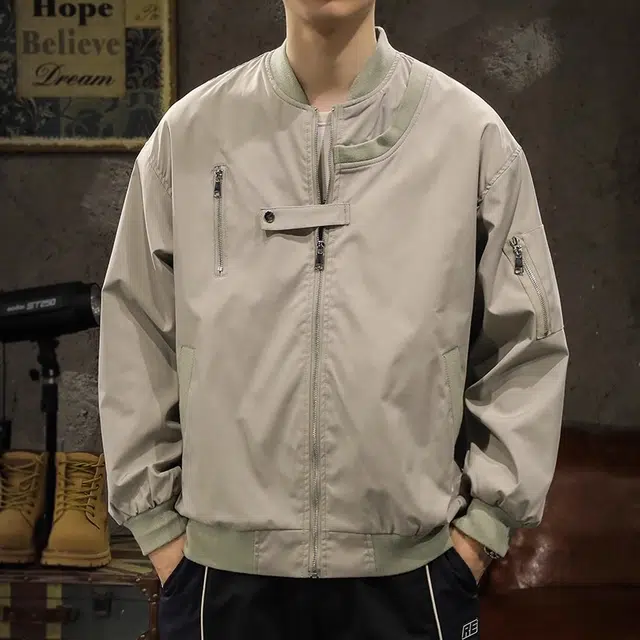 路杰邦 美式复古棒球服外套男士春秋季潮牌宽松休闲男装秋装夹克 男女同款