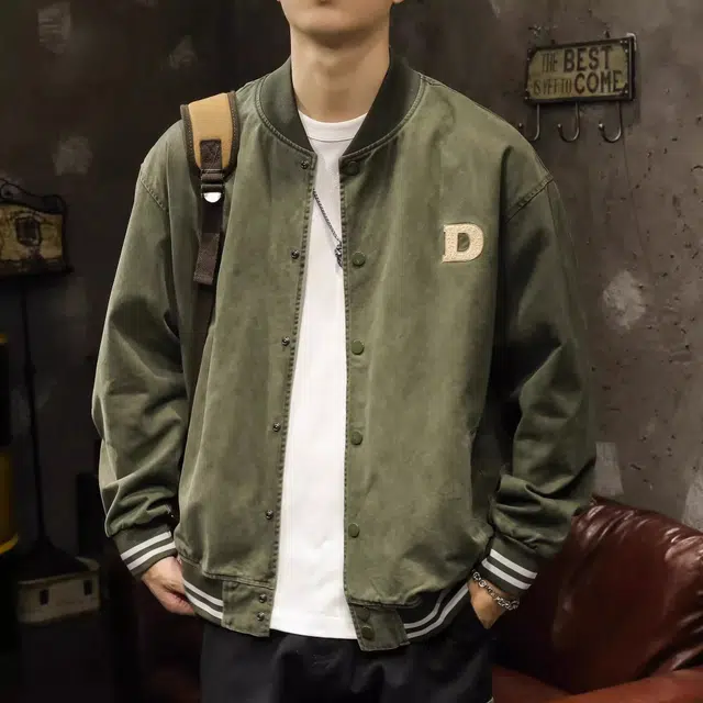 路杰邦 美式棒球服男秋季宽松工装外套男潮牌痞帅休闲夹克 男女同款