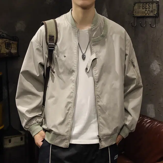 路杰邦 美式复古棒球服外套男士春秋季潮牌宽松休闲男装秋装夹克 男女同款