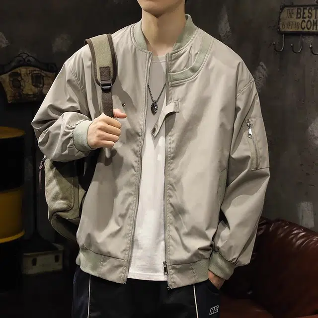 路杰邦 美式复古棒球服外套男士春秋季潮牌宽松休闲男装秋装夹克 男女同款