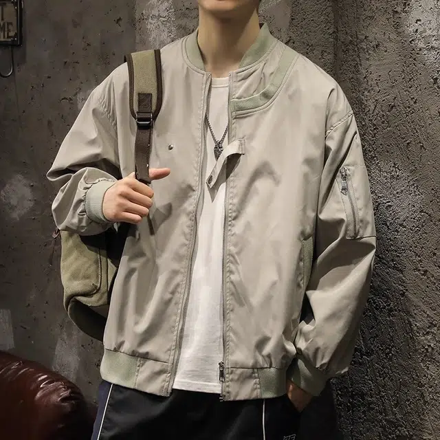路杰邦 美式复古棒球服外套男士春秋季潮牌宽松休闲男装秋装夹克 男女同款