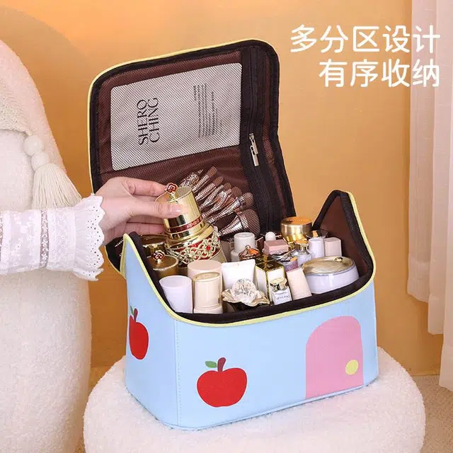 轻迎 多巴胺小房子化妆包收纳包洗漱包手提包便携旅行包防水宿舍可爱便携大容量化妆包