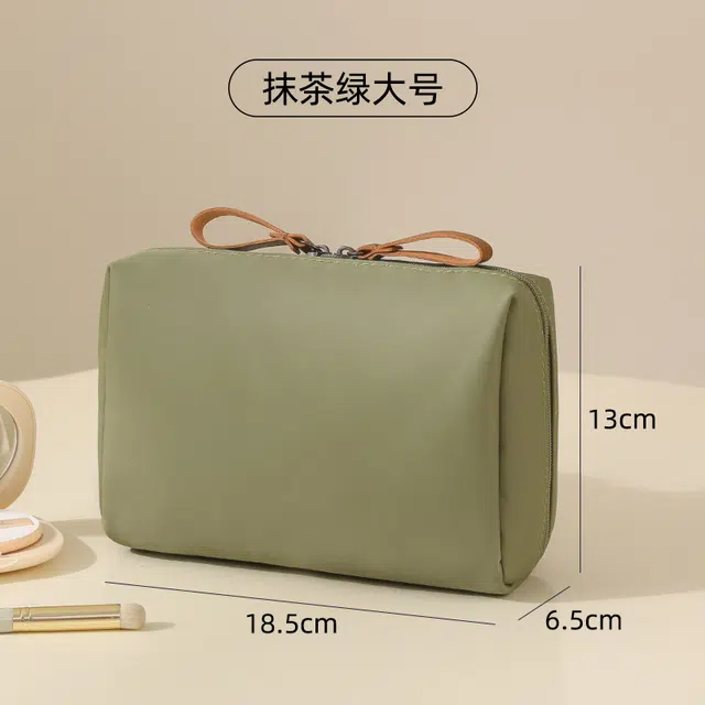 轻迎 皮质便携迷你小号收纳包洗漱包手提包旅行口红化妆包 大容量