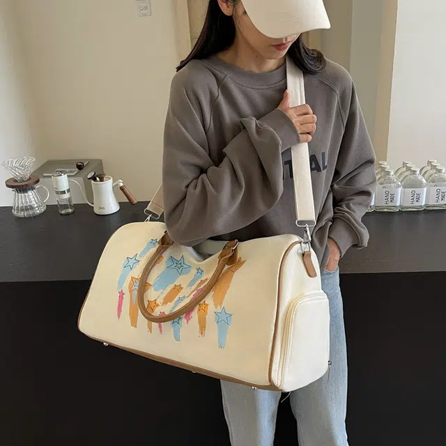 雅鹿 大容量时尚百搭短途旅行休闲轻便外出旅游瑜伽健身手提包 尼龙 旅行包 男女同款情侣款 多色