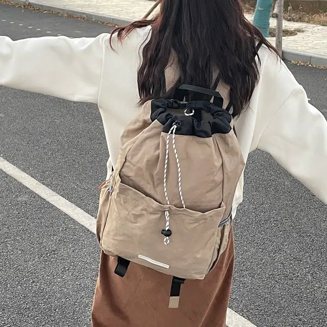 雅鹿 日系轻便纯色简约百搭 尼龙 双肩包 男女同款情侣款 多色