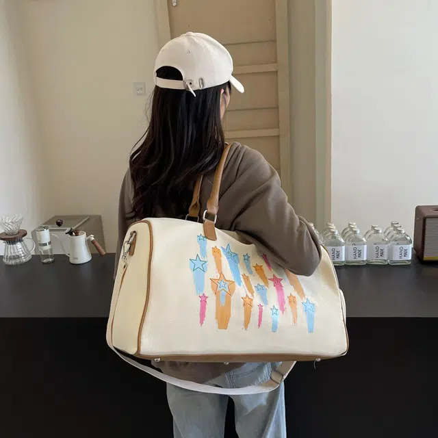雅鹿 大容量时尚百搭短途旅行休闲轻便外出旅游瑜伽健身手提包 尼龙 旅行包 男女同款情侣款 多色