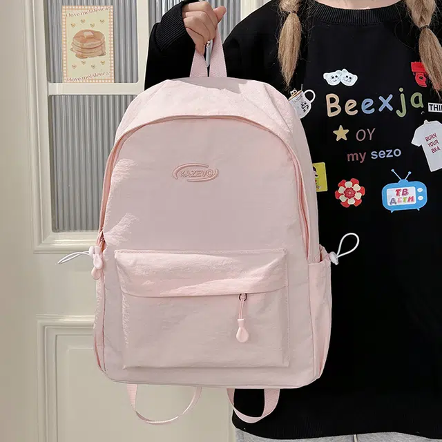 雅鹿 小清新文艺感纯色轻便百搭质感唯美休闲轻便 尼龙 双肩包 男女同款情侣款 多色
