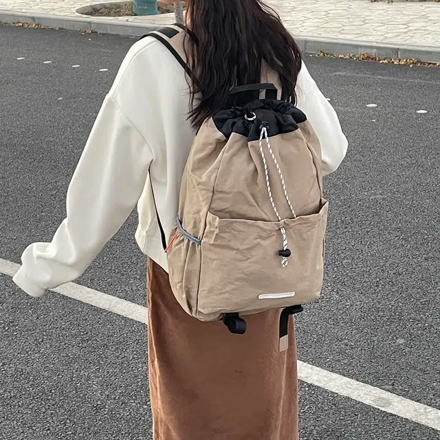 雅鹿 日系轻便纯色简约百搭 尼龙 双肩包 男女同款情侣款 多色