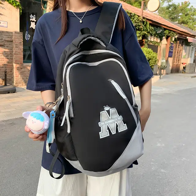 雅鹿 潮流时尚简约百搭休闲 尼龙 双肩包 男女同款情侣款 红配蓝色/黑色/红色/蓝色/咖色