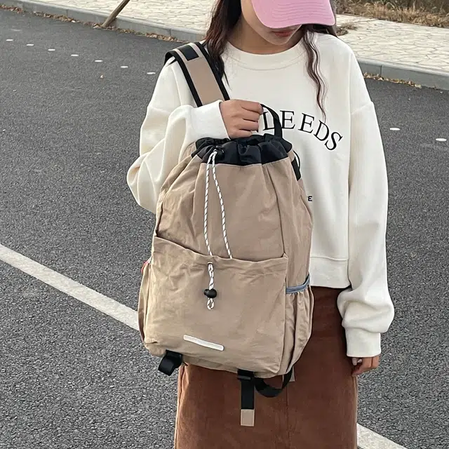 雅鹿 日系轻便纯色简约百搭 尼龙 双肩包 男女同款情侣款 多色