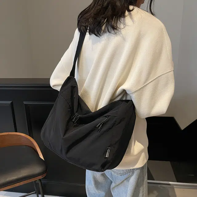 雅鹿 日系休闲小众设计通勤 尼龙 托特包单肩斜挎包 男女同款情侣款 多色